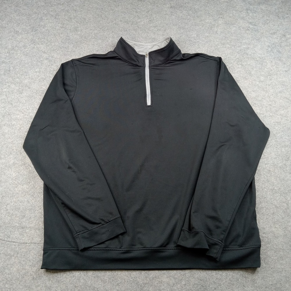 Magaschoni Pullover Mens XL Black 1/4 Zip Long Sleeve Stretch Casual Top*